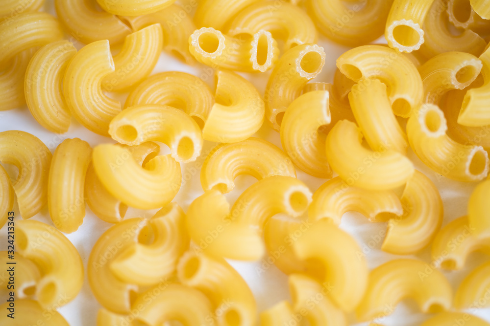 Macaroni background in cooking concept.