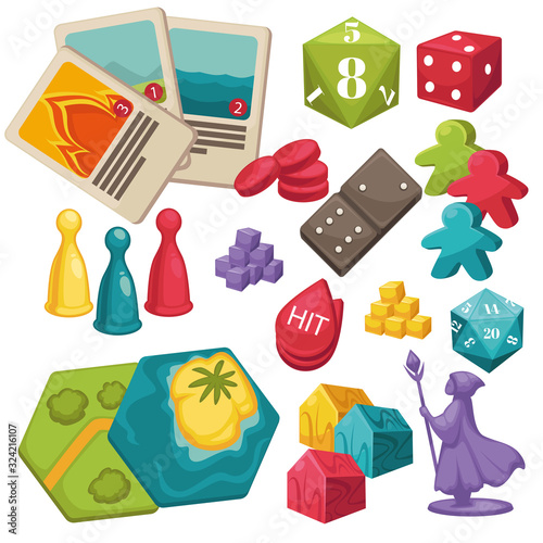 Children games and interactive toys set, boardgames collection