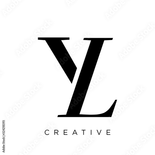 yl or ly logo design vector icon photo