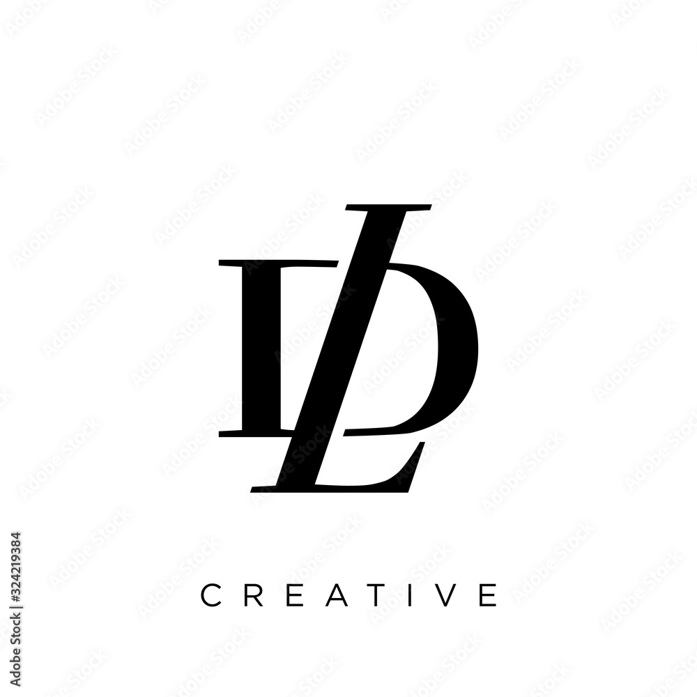 dl logo vector illustration of alphabet - obrazy, fototapety, plakaty 