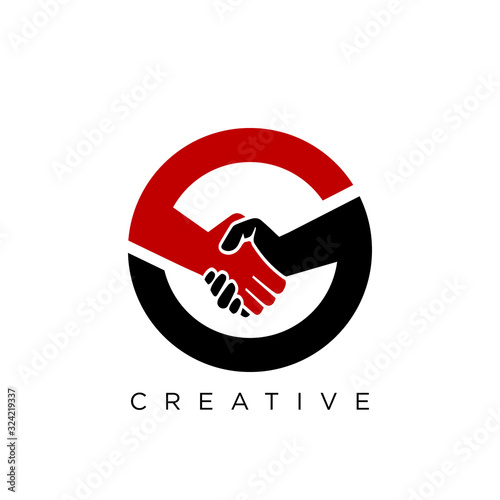 s handshake logo design vector icon