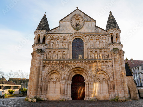 Roman ancient poitiers church Notre Dame la Grande in town Poitier France