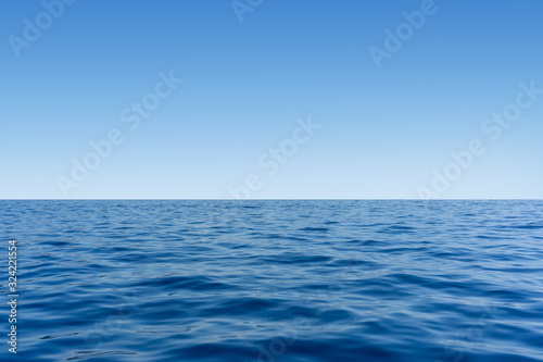 Blue sea view and clear sky horizon. Travel and environment concept.