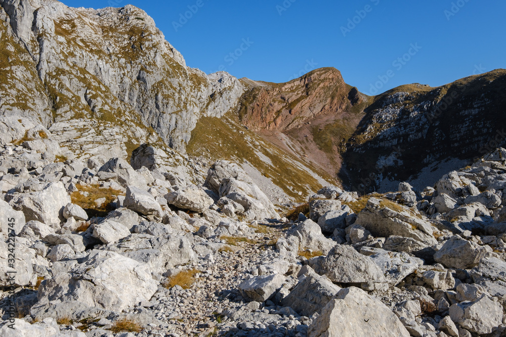 Red ridge mountain near Krn in Slovenia Red ridge mountain near Krn in Slovenia