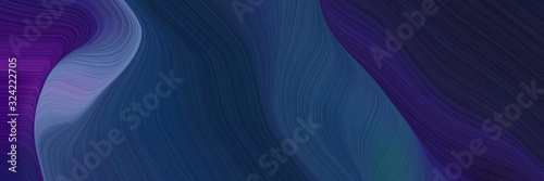 surreal header design with midnight blue, very dark blue and slate gray colors. dynamic curved lines with fluid flowing waves and curves © Eigens