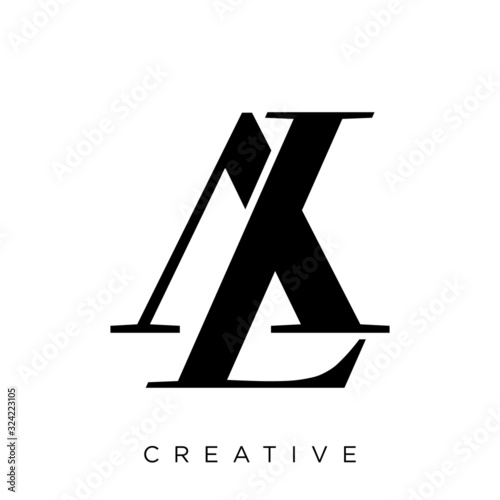 Fotografia al or la logo design vector icon