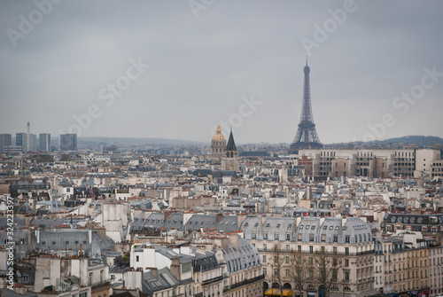 Panorama of Paris on a cloudy day. France. © Hanna