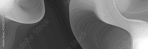 surreal horizontal header with dark slate gray  pastel gray and light slate gray colors. dynamic curved lines with fluid flowing waves and curves