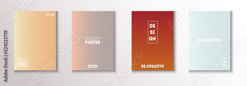 Folded Minimal Cover Vector Set. Trendy Magazine Page. 80s Neon 