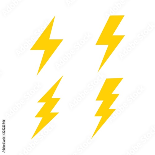 Creative Pair of Lightning Electric ThunderBolt Danger Vector Logo Icon Template for Electricity, Power, Plant, And Energy Bussiness Industry Company
