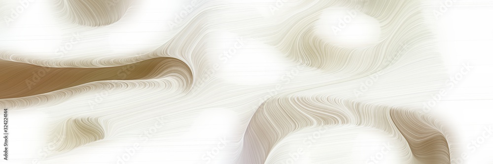 moving horizontal header with linen, pastel brown and tan colors. dynamic curved lines with fluid flowing waves and curves - obrazy, fototapety, plakaty 