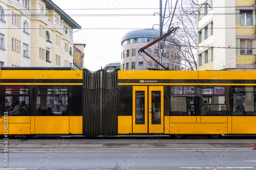 Budapest yellow tram