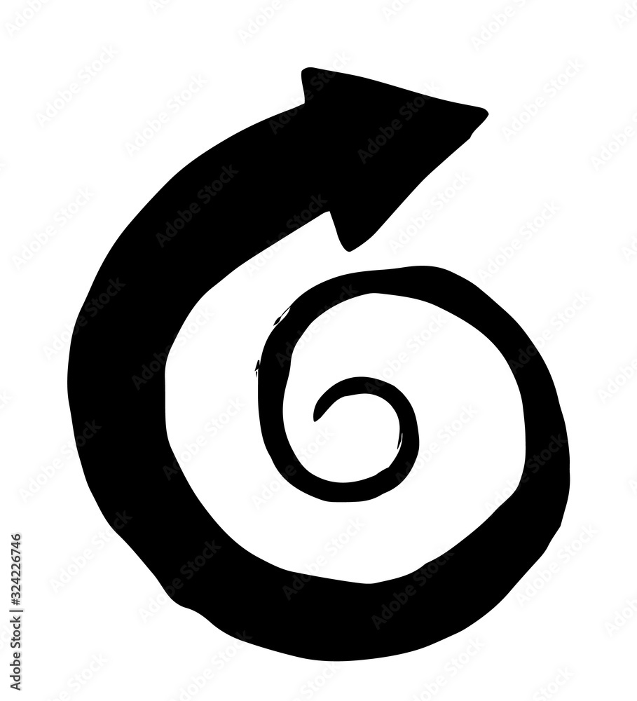 Ink arrow symbol hand painted with brush Ink arrow symbol hand painted with brush
