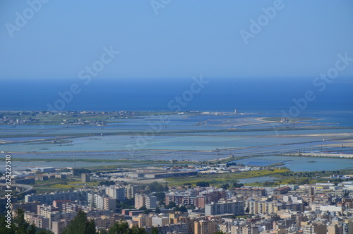 Trapani view from Erice, Sicily, Italy