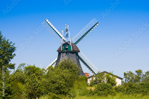Windmill at Schoenberg at Schoenberger Beach, Schleswig-Holstein, Germany, Europe