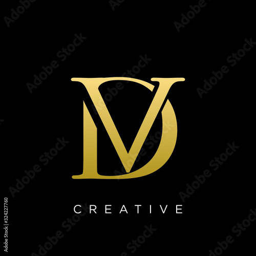 dv or vd logo design vector icon