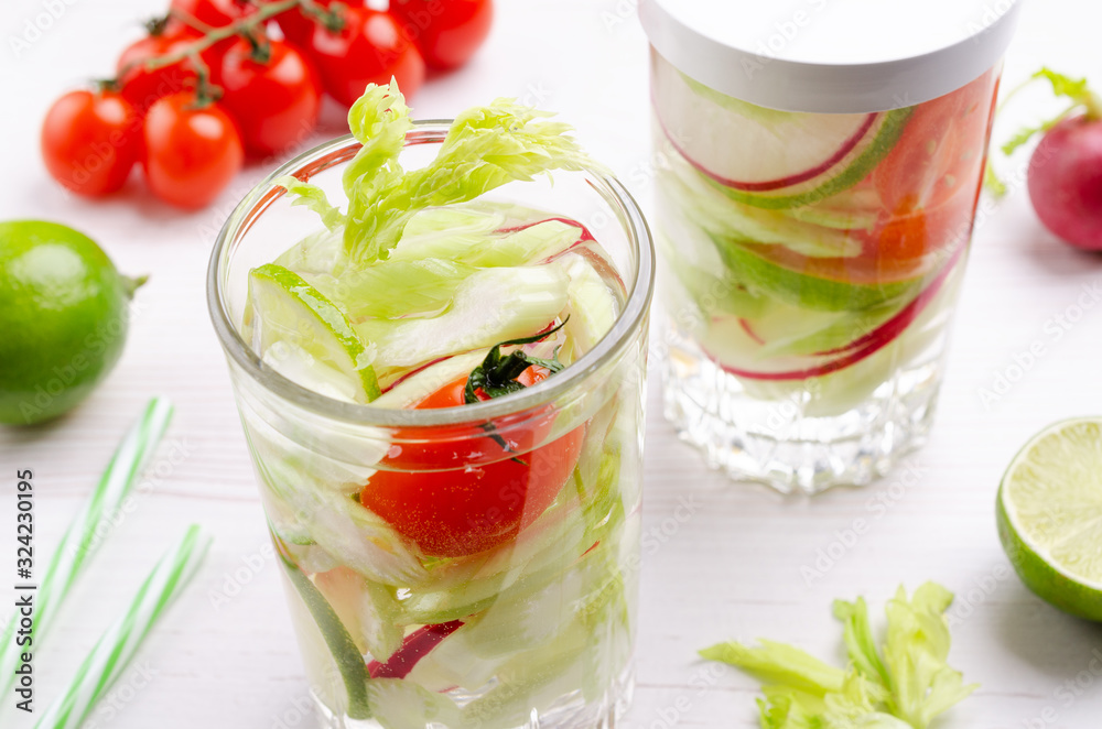 Infused water with vegetables Infused water with vegetables