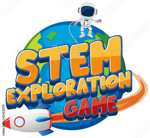 Sticker template for word STEM exploration game