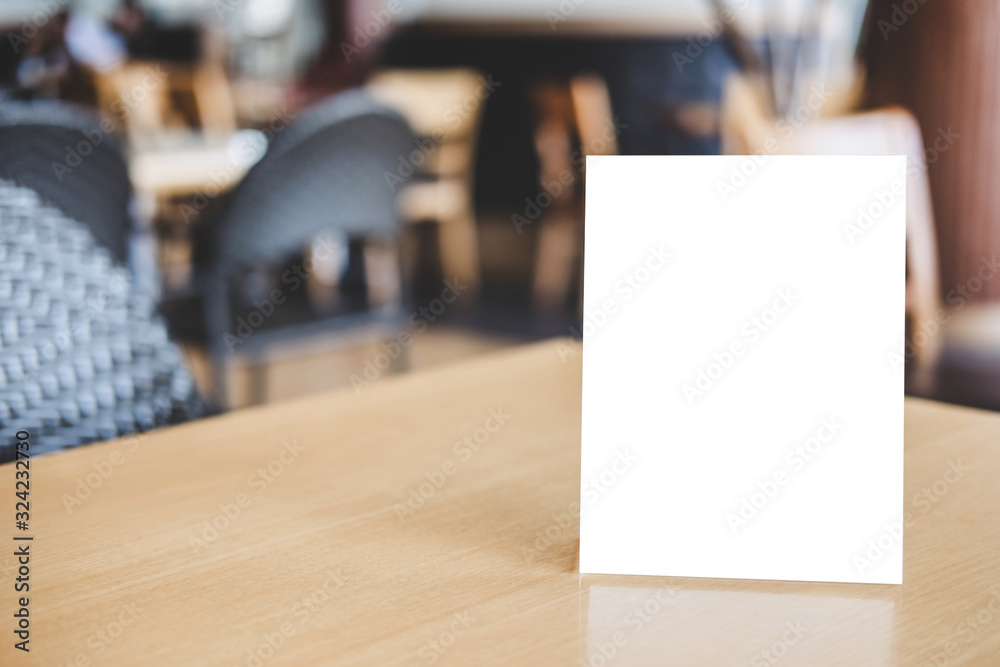 Mock up acrylic frame posters pattern template forms background, blank menu frame on table in coffee shop stand for your text of display your product Mock up acrylic frame posters pattern template forms background, blank menu frame on table in coffee shop stand for your text of display your product