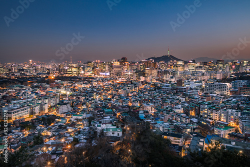 Photography 인왕산에서 바라본 서울 도심 낮 풍경과 밤 (야경) 뷰 Seoul Day and Night Skyline from Inwangsan Mounta