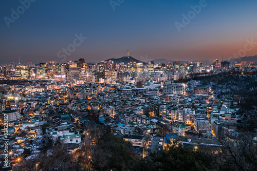 Photography 인왕산에서 바라본 서울 도심 낮 풍경과 밤 (야경) 뷰 Seoul Day and Night Skyline from Inwangsan Mounta