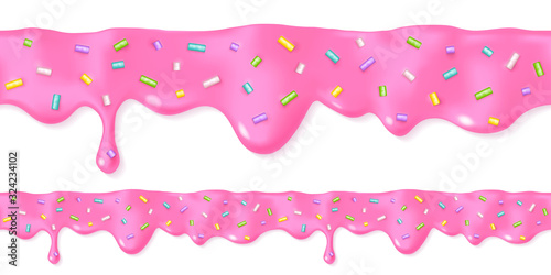 Seamless dripping melted pink icing