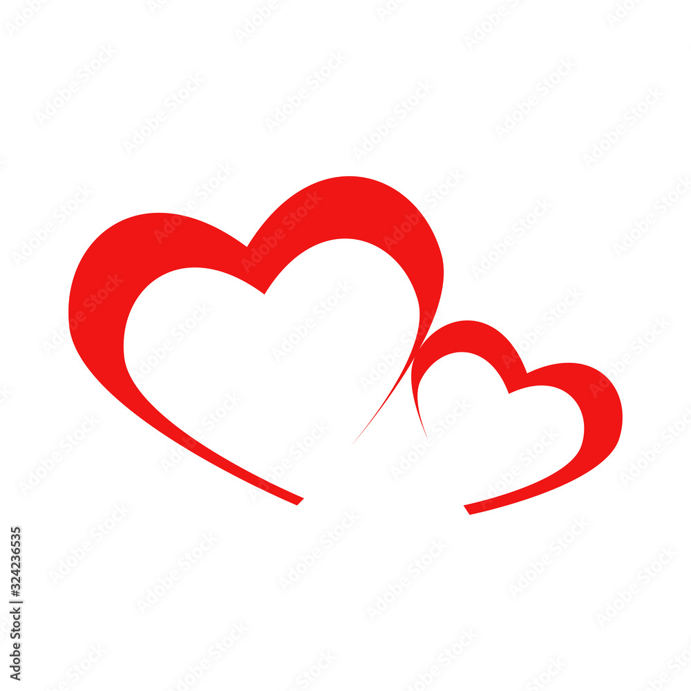 Vector heart of outline hand drawn heart icon. Illustration for your graphic design.