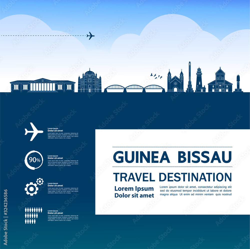 Guinea-Bissau travel destination grand vector illustration. 