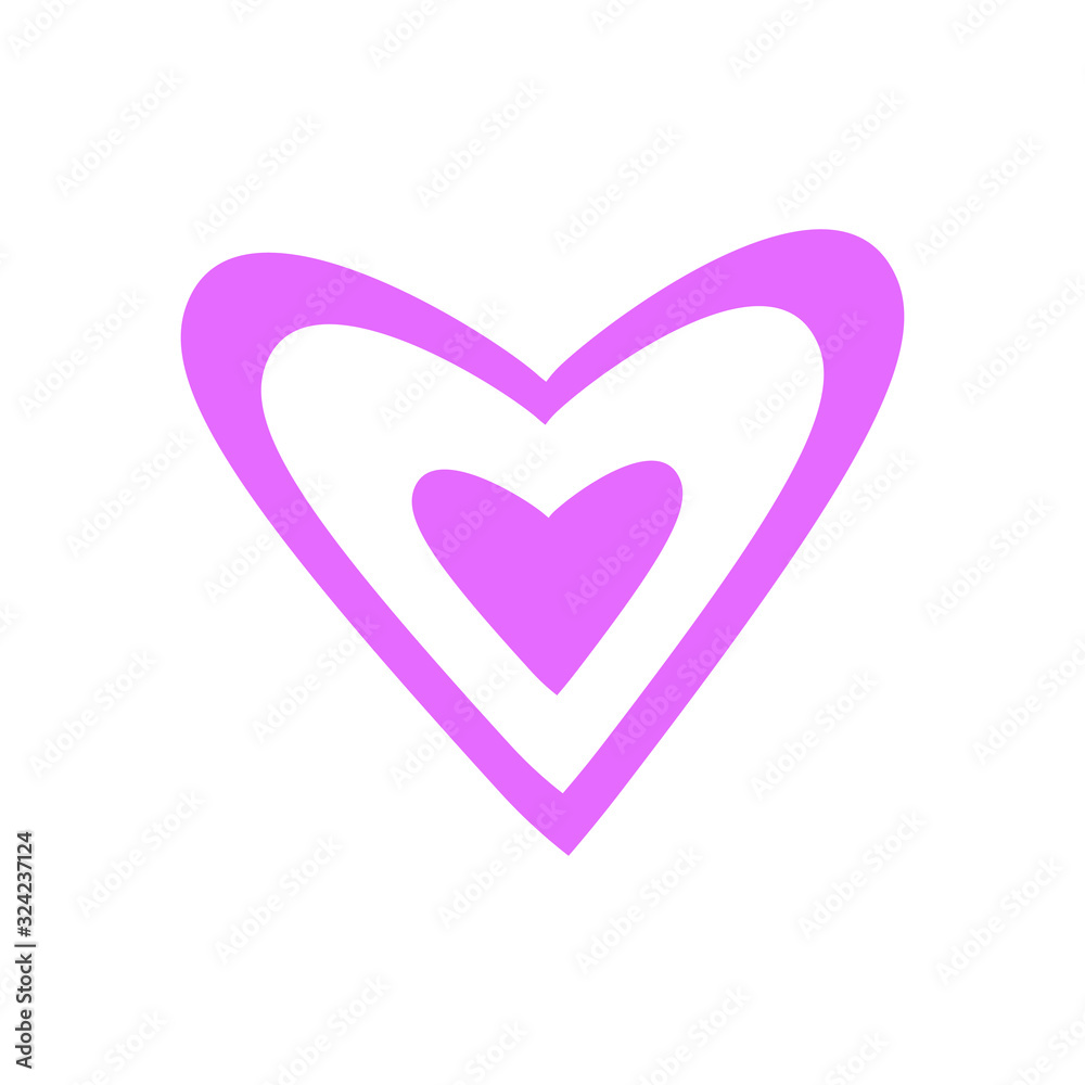 Vector heart of outline hand drawn heart icon. Illustration for your graphic design.