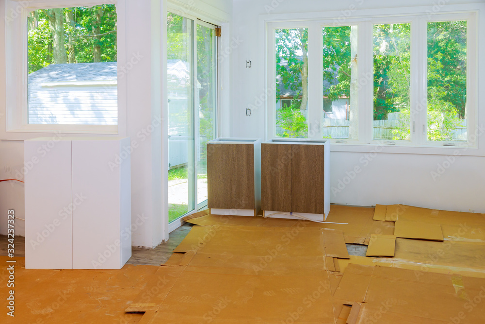Custom kitchen in various of installation base cabinets