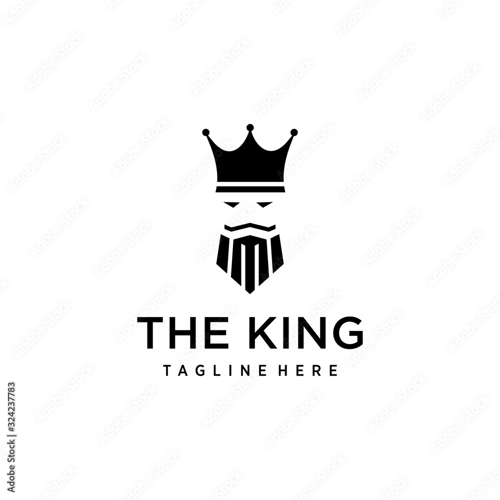 Illustration modern King with Crown luxury  logo design