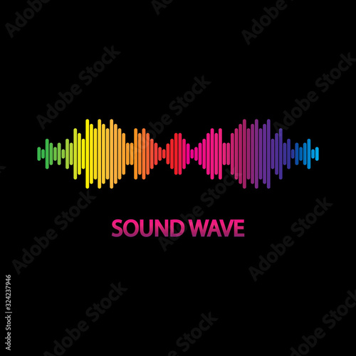 Sound Wave. Colorful sound waves for party, DJ, pub, clubs, discos. Audio equalizer technology. illustration