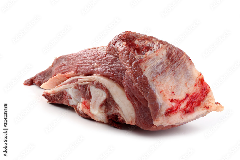 Pork with bones isolated on white