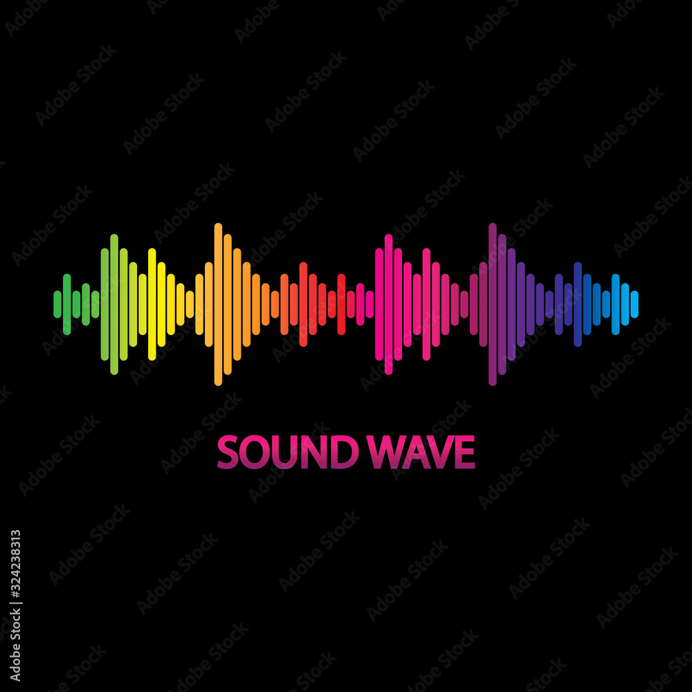 Sound Wave. Colorful sound waves for party, DJ, pub, clubs, discos. Audio equalizer technology. illustration