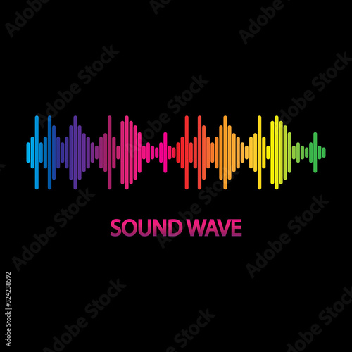 Sound Wave. Colorful sound waves for party, DJ, pub, clubs, discos. Audio equalizer technology. illustration