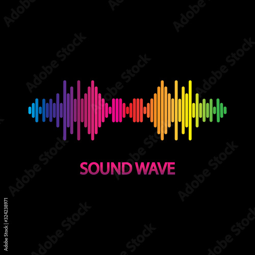 Sound Wave. Colorful sound waves for party, DJ, pub, clubs, discos. Audio equalizer technology. illustration