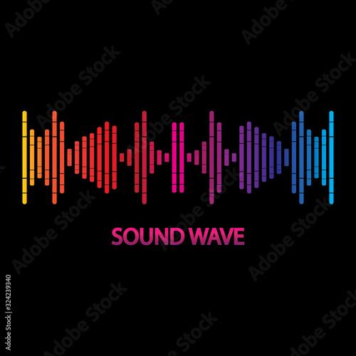 Sound Wave. Colorful sound waves for party  DJ  pub  clubs  discos. Audio equalizer technology. illustration