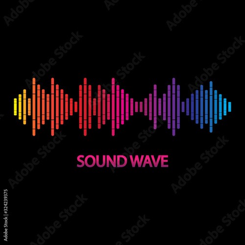 Sound Wave. Colorful sound waves for party, DJ, pub, clubs, discos. Audio equalizer technology. illustration