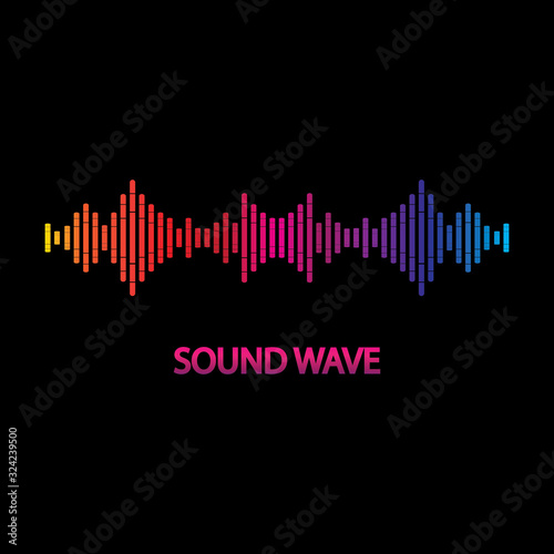 Sound Wave. Colorful sound waves for party  DJ  pub  clubs  discos. Audio equalizer technology. illustration