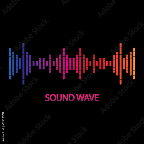 Sound Wave. Colorful sound waves for party  DJ  pub  clubs  discos. Audio equalizer technology. illustration