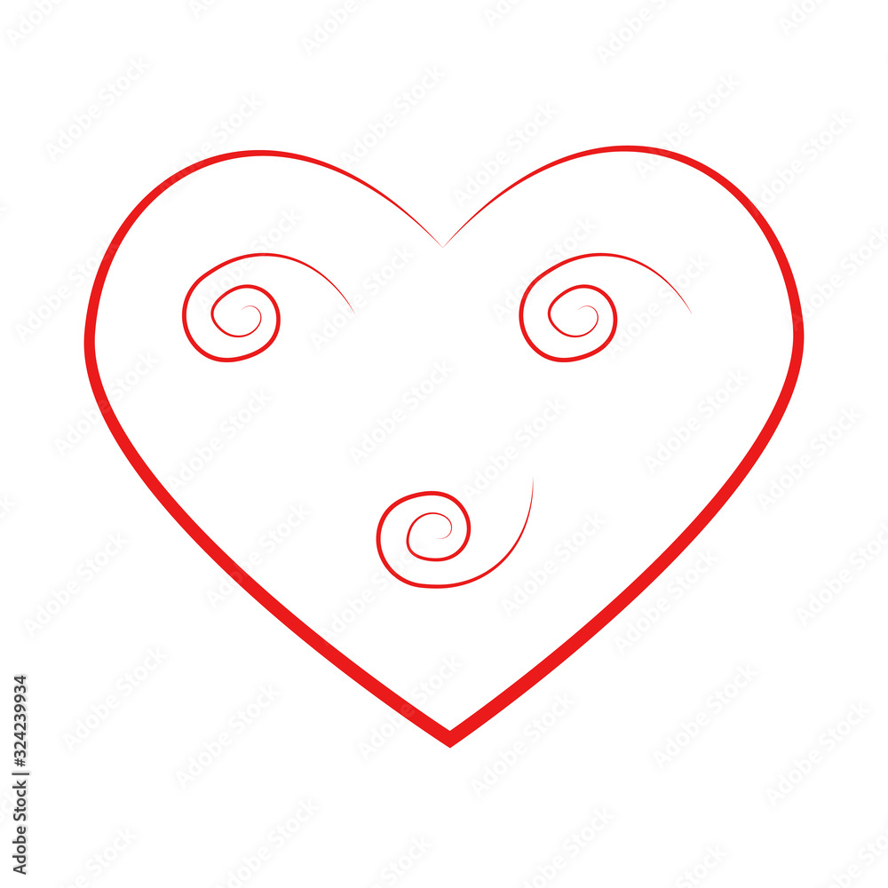 Vector heart of outline hand drawn heart icon. Illustration for your graphic design. Vector heart of outline hand drawn heart icon. Illustration for your graphic design.