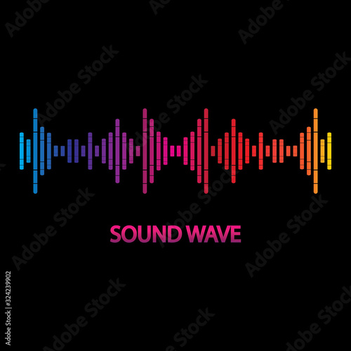 Sound Wave. Colorful sound waves for party, DJ, pub, clubs, discos. Audio equalizer technology. illustration