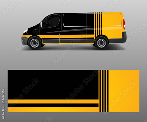 modern simple design for van graphics vinyl wrap template vector