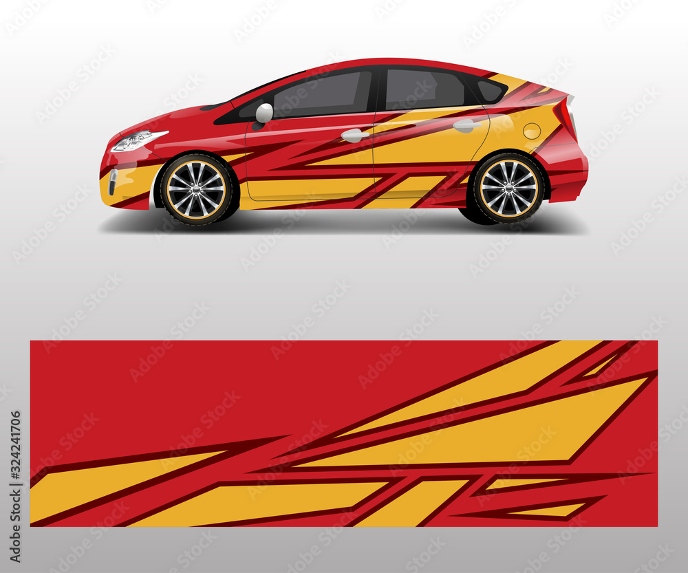 Racing car wrap. abstract strip shapes for Company car wrap, sticker, and decal template design vector Racing car wrap. abstract strip shapes for Company car wrap, sticker, and decal template design vector