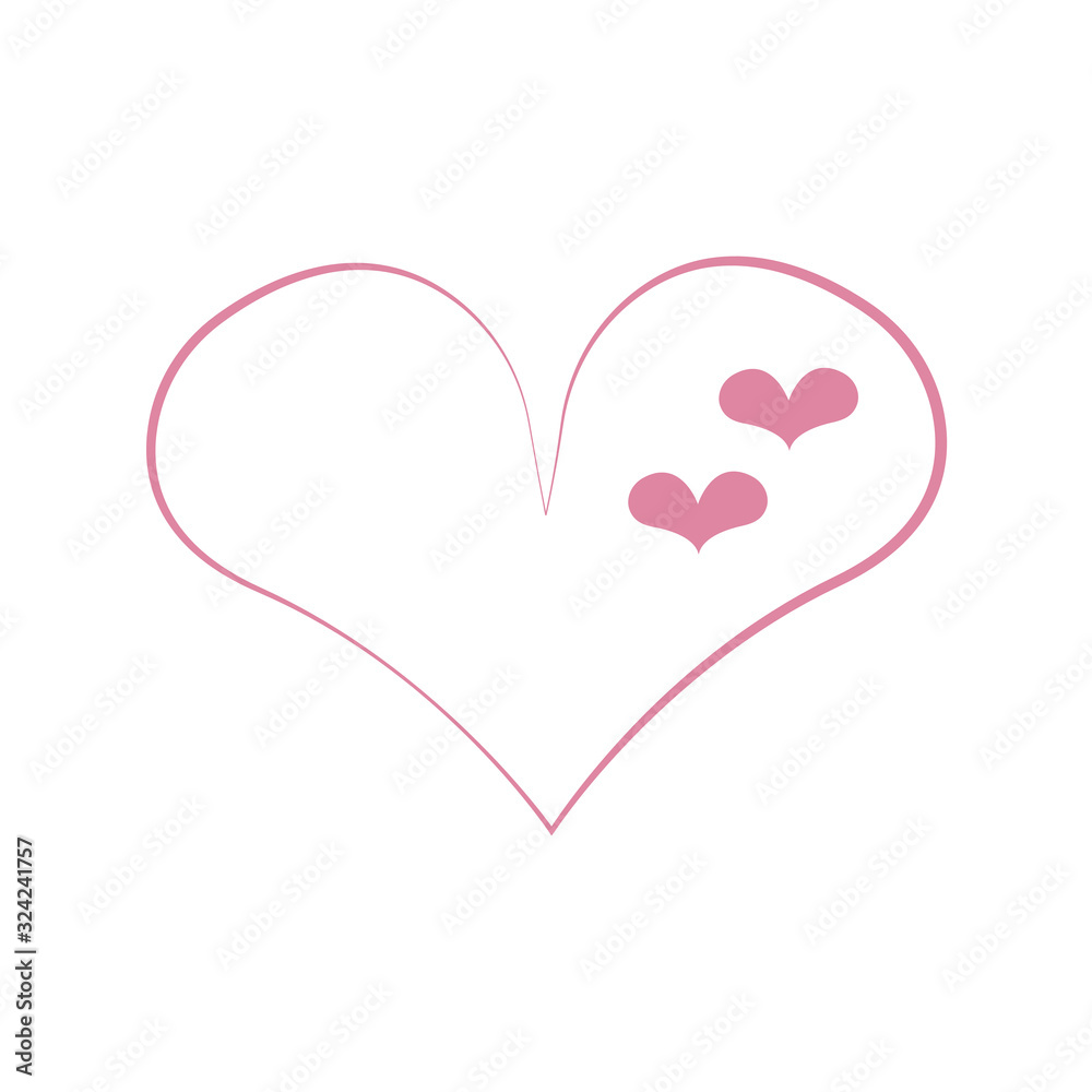 Vector heart of outline hand drawn heart icon. Illustration for your graphic design. Vector heart of outline hand drawn heart icon. Illustration for your graphic design.