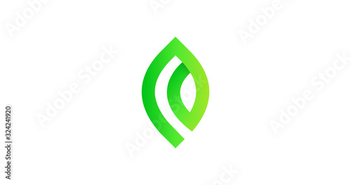 Clean simple leaf logo icon sign vector design. Organic company logotype.