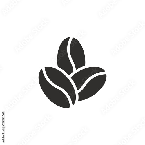 Coffee Beans vector icon sign. Caffeine symbol