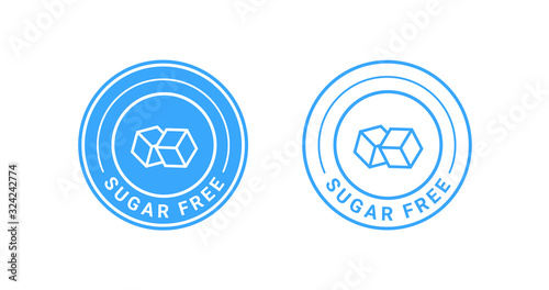 Sugar free badge sign vector design.