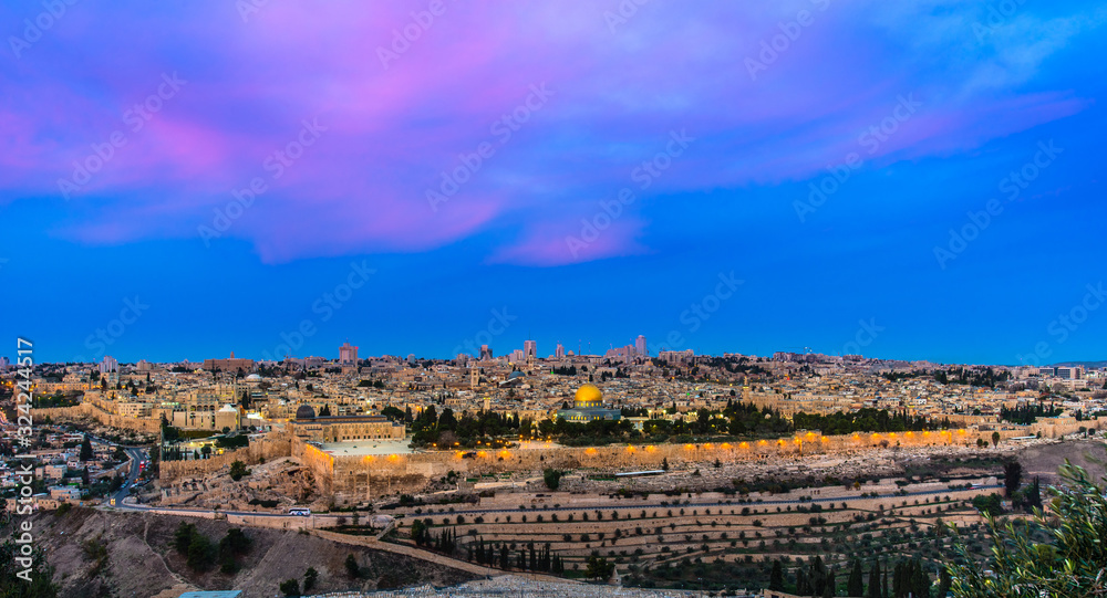 Fototapeta premium Sunrise colors over Jerusalem