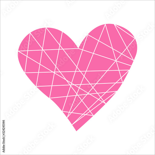 Vector heart of outline hand drawn heart icon. Illustration for your graphic design.